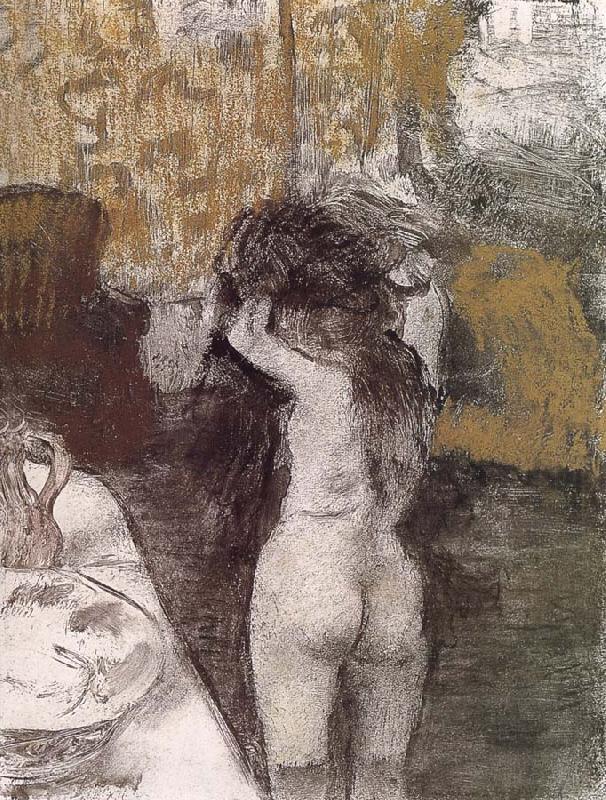 After bath, Edgar Degas